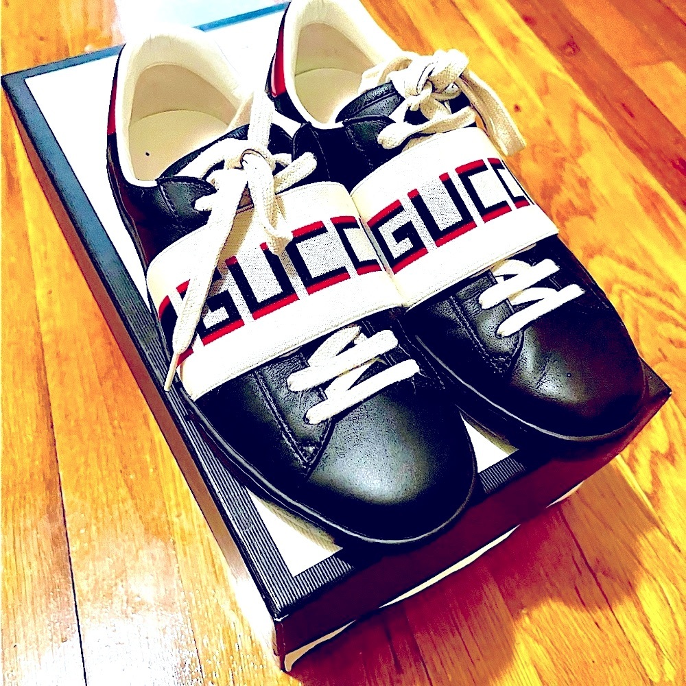 Ace Gucci Stripe Black Sneaker - Picture 3 of 7